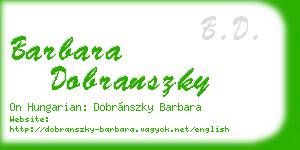 barbara dobranszky business card