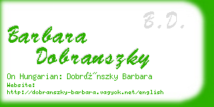 barbara dobranszky business card